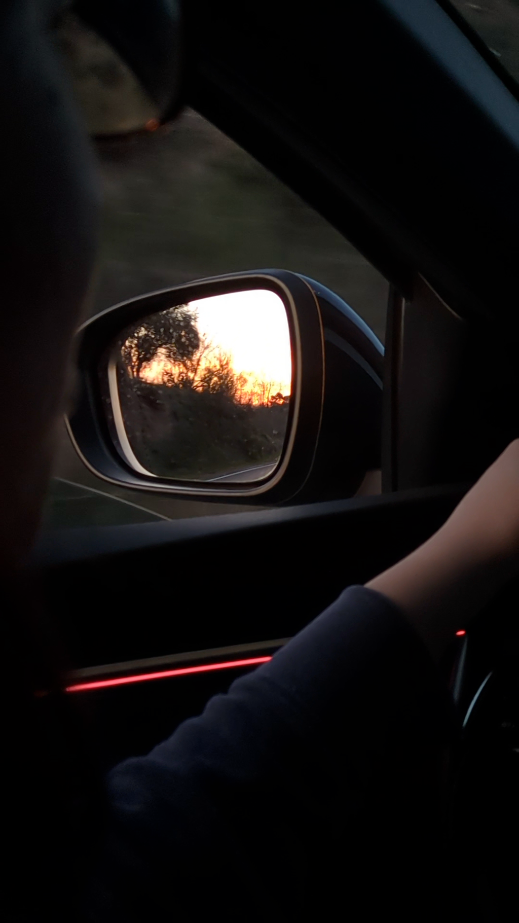 Sunset from our side mirror