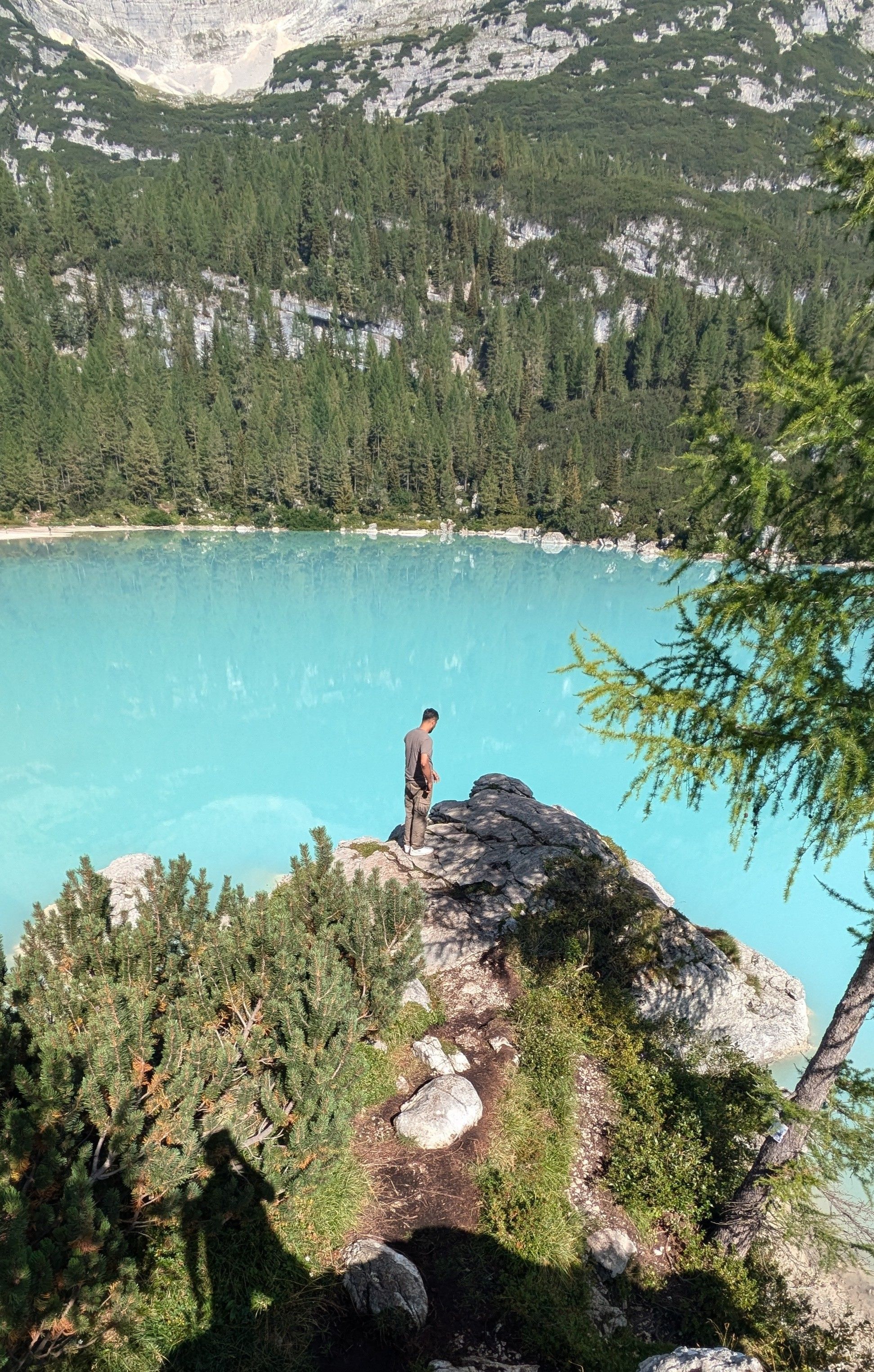On a rock overlooking the Lago di Sorapis